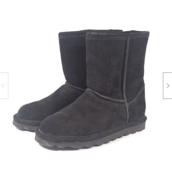 BearPaw Other - Bearpaw Elle Youth Black Suede Wool Blend Lining Pull On Calf Boot Sz 4